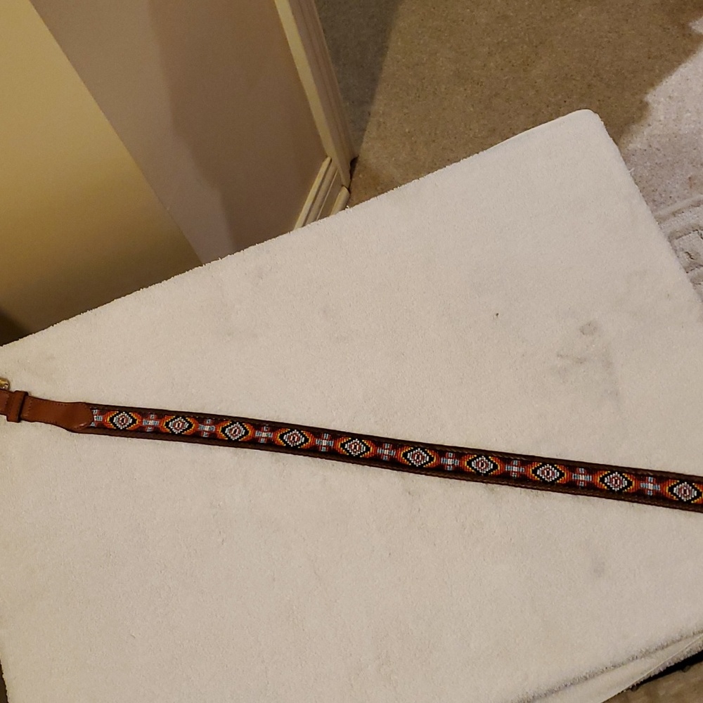 Vintage beaded belt handmade in Mexico, size 34